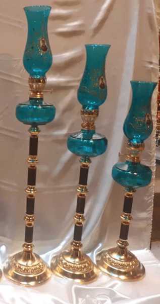 چراغ کنار سالنی نفتی سه شعله فورتیک کد A-۰۰۵